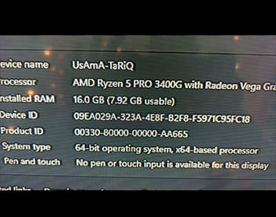 ryzen 5 Pro 3400 g game pc