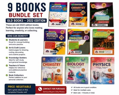 10 Old FBISE Books Bundle 2022 | Reference, Reading & DIY Craft