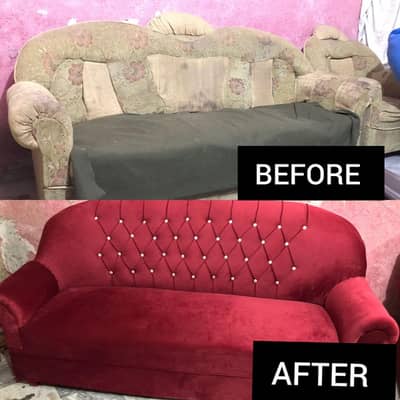 OLD SOFA REPAIRING FABRIC CHANGE NEW SOFA AVAILBLE 03145059454