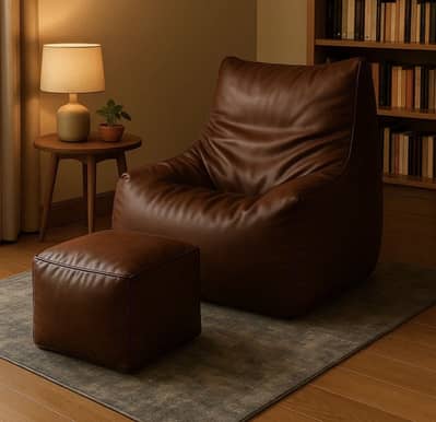 Executive Chair Bean Bag with Free Footrest