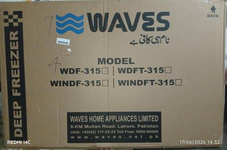 WAVES DEEP FREEZER WDFT-315 BRAND NEW