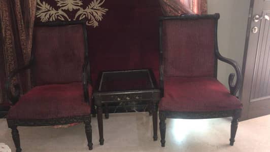 2 chairs with table for sale