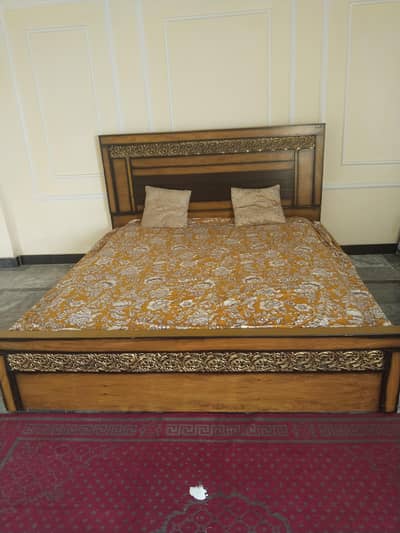 Bed, 2 Designer Chairs, Computer Table & Corner Rack