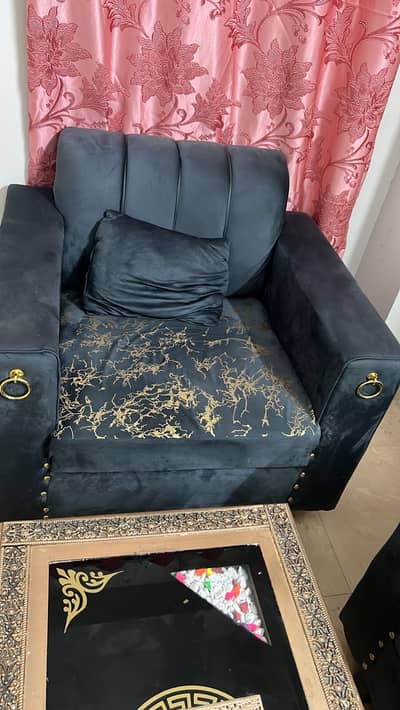 New sofa set with table in low price for urgent sale