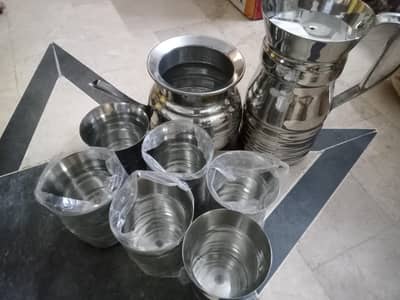 Stainless Steel Jug Glas Set