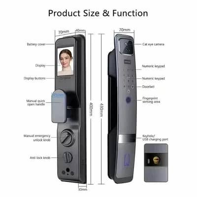 fingerprint door locks for wooden, iron and glass doors