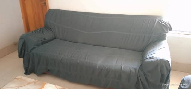 Sofa set with sofa covers