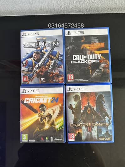 Call of duty black ops 6 , Dragons dogma 2, Space marine 2, Cricket 24