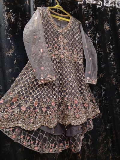 Bridal dress short frock with plaza trouser