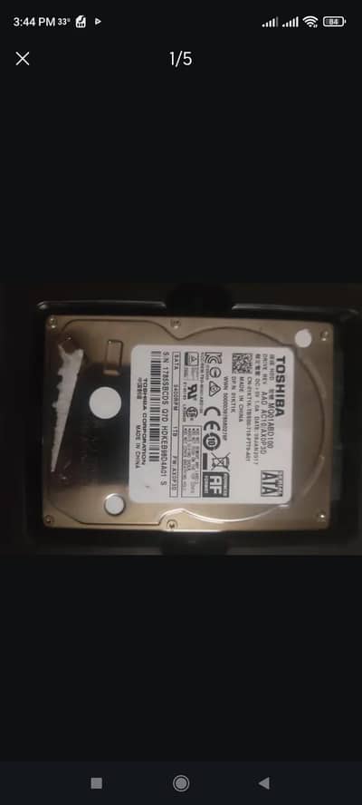 Used 1 tb tosibha hdd and 2 non working dell batteries