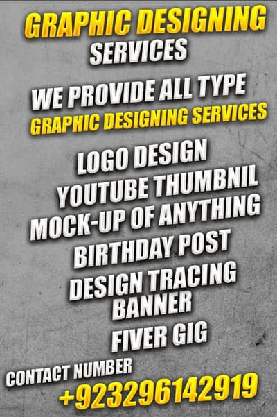 Graphic designing service are available In reasonable prices.