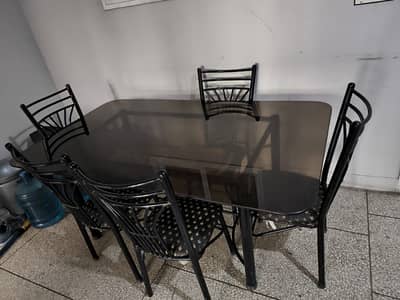 Dining Table | 5 Seater Dining Table | Iron Dining Table For Sale