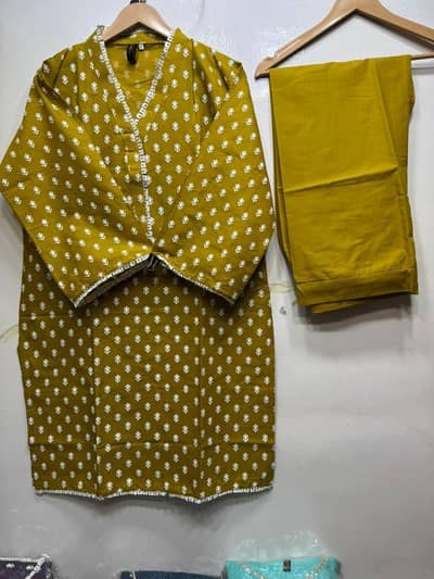 2pc embossed stitched pure lawn dress