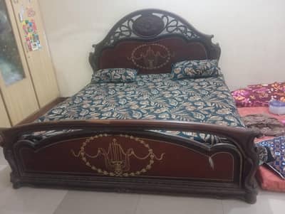 bed with 2 bedside tables