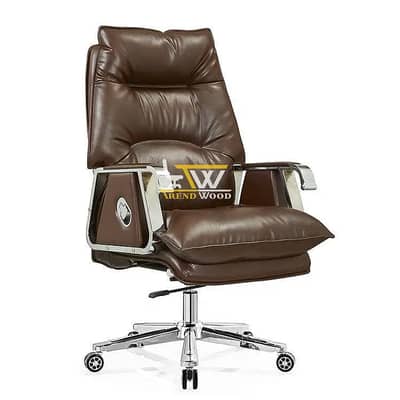 Trend Wood Ergonomic Mesh Office Chair–Stylish Geometric Back Support