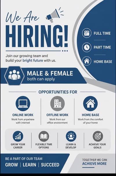 hiring now male and female