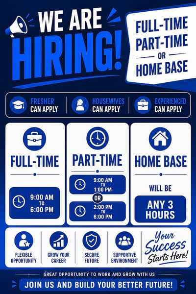 full time part time home base work available