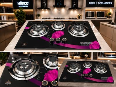 imported hob tempered glass 3 burner automatic