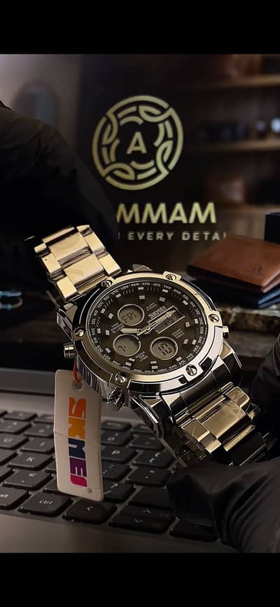 SKMEI Analog-Digital Stainless Steel Sports Watch
