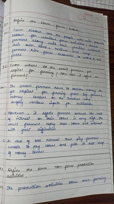 Beautiful handwritten assignment