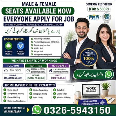 Online Job / part time Job / Data Entry / Typing job / Assignment Job