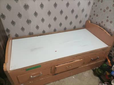 kids double  bed with drawer