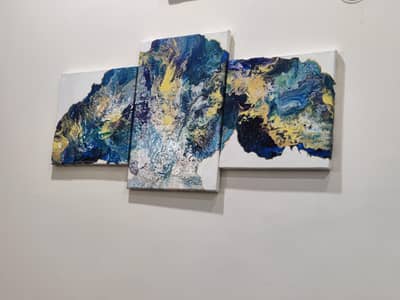 3 panel abstract art painting