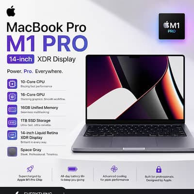 Apple Macbook M1 Pro With 1TB SSD Perfect For Developers & Graphics