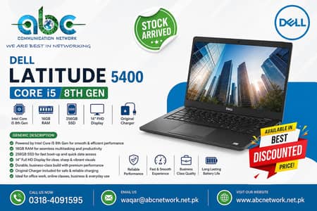 Dell Latitude 5400 Core i5 8th Gen, 16GB, 256GB SSD, 14″ FHD Display