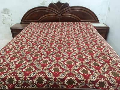 double bed with side table for sale
