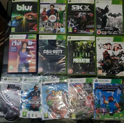 Xbox 360 accessories &gaming bundle(Kinect,2 controller,13 games)