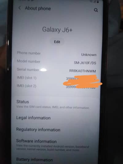 Samsung Mobile J6 Plus