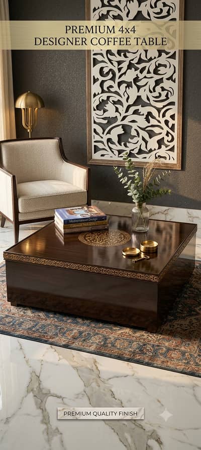 Square Coffee Table 4X4 High Quality With Modern Luxury aesthetic