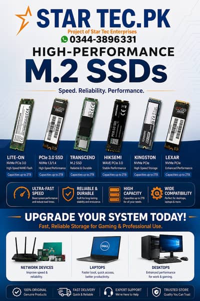 Laptop & Desktop SSD Upgrade | Genuine NVMe M. 2 SSDs