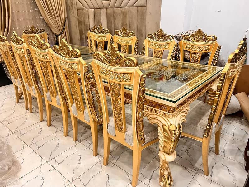 12 chairs dining solid dining table 3