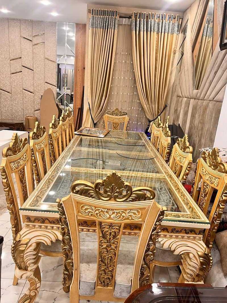 12 chairs dining solid dining table 4