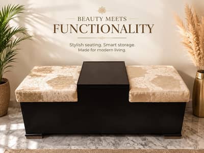 Multipurpose Storage ottoman bench with center table - Coffee Table