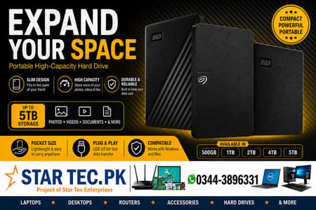 Portable External Hard Drive Available – Expand Your Storage Space!