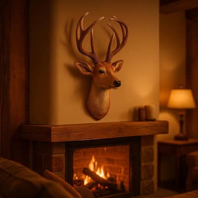 deer wall hanging face