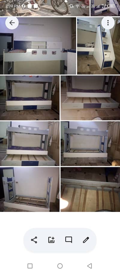 bunk bed for sale in wide capacity  for 3 kid . having 8 to 9 draws