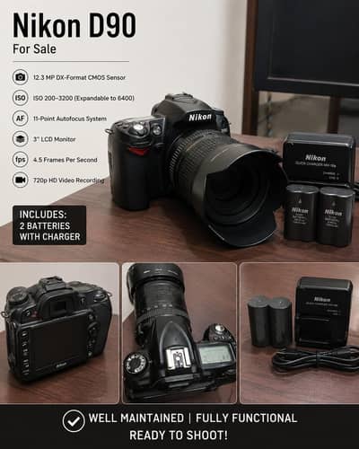 Nikon camera D90 for sale