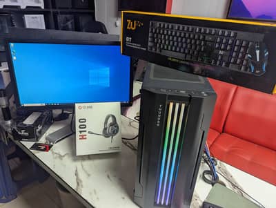 Full gaming PC package with monitor