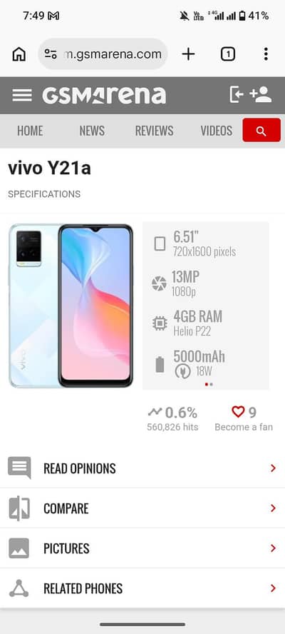 Vivo Y21A 2021 4/64