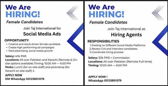 Hiring Agent and Social Media ads