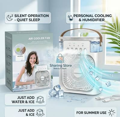 Portable Mini Air Cooler Fan with Humidifier for Summer Use