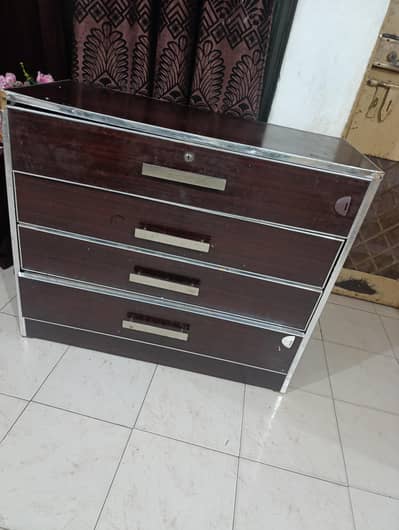 Iron table with drawers