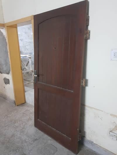wood door with new lock