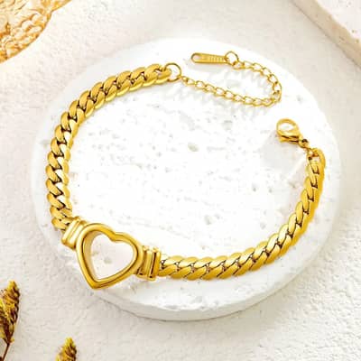 Adjustable Gold Plated Heart Bracelet for Women 0/3/4/1/4/2/3/6/6/5/3