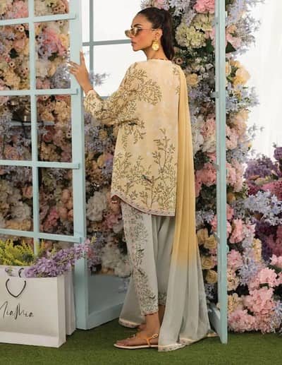 2 Pcs Women's Stitched Swiss Lawn Printed Co-Ord Set