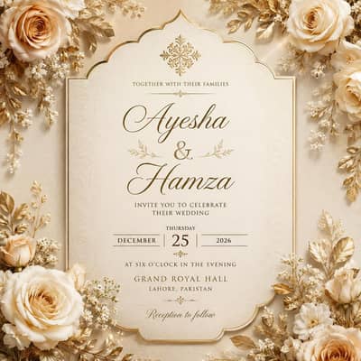 "Wedding Card Digital Design 500 PKR